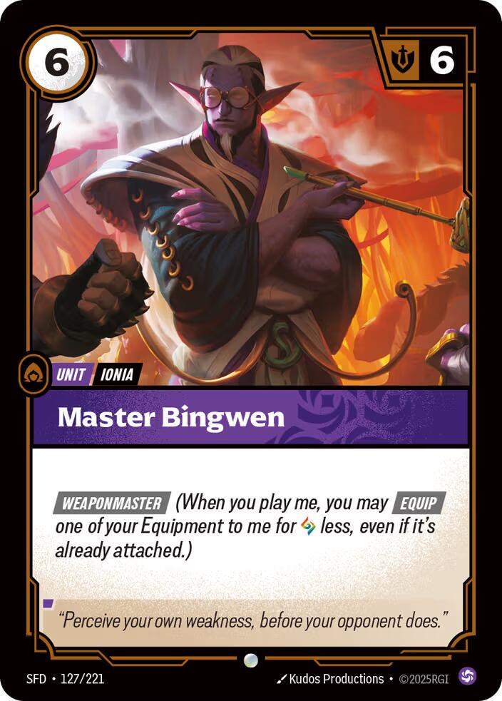 Master Bingwen 127 - Riftbound League of Legends SFD kart görseli