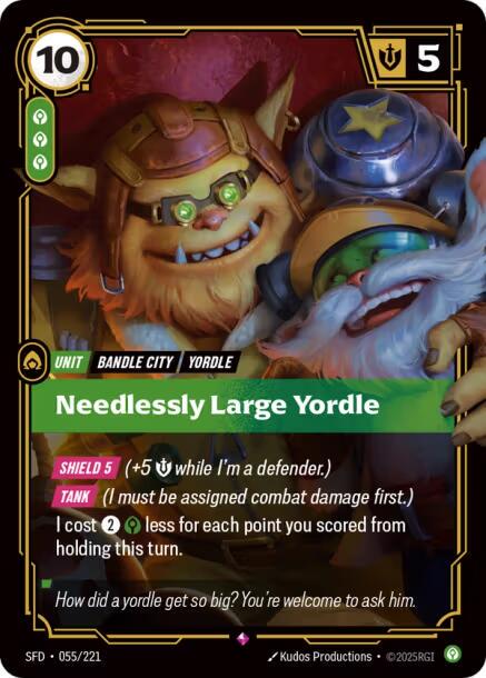 Needlessly Large Yordle 55 - Riftbound League of Legends SFD kart görseli