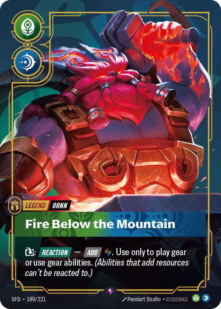Ornn - Fire Below the Mountain 189 - Riftbound League of Legends SFD kart görseli