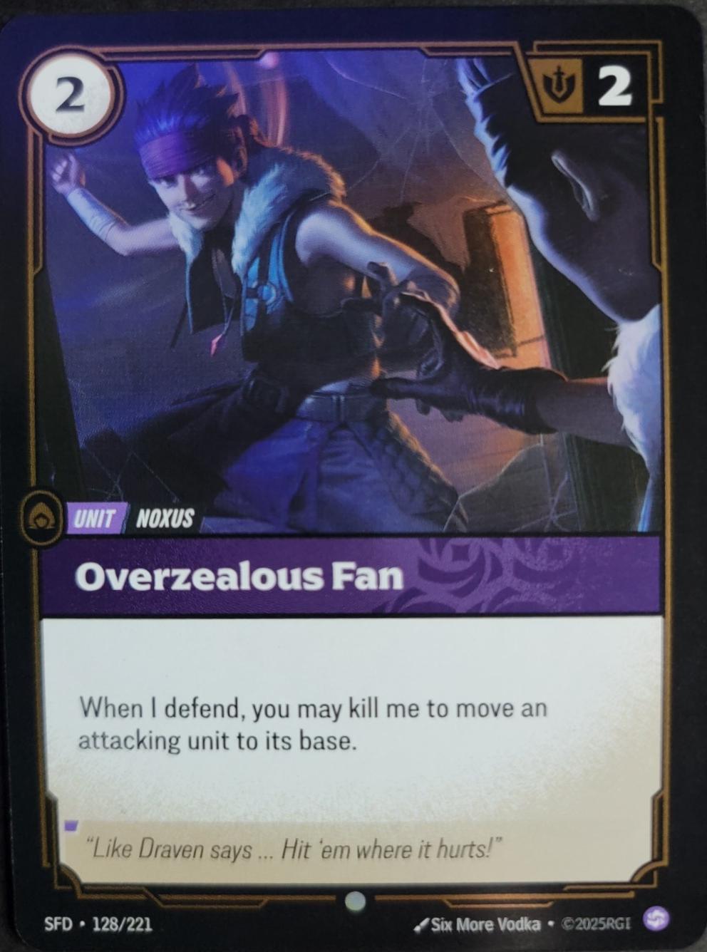 Overzealous Fan 128 - Riftbound League of Legends SFD kart görseli