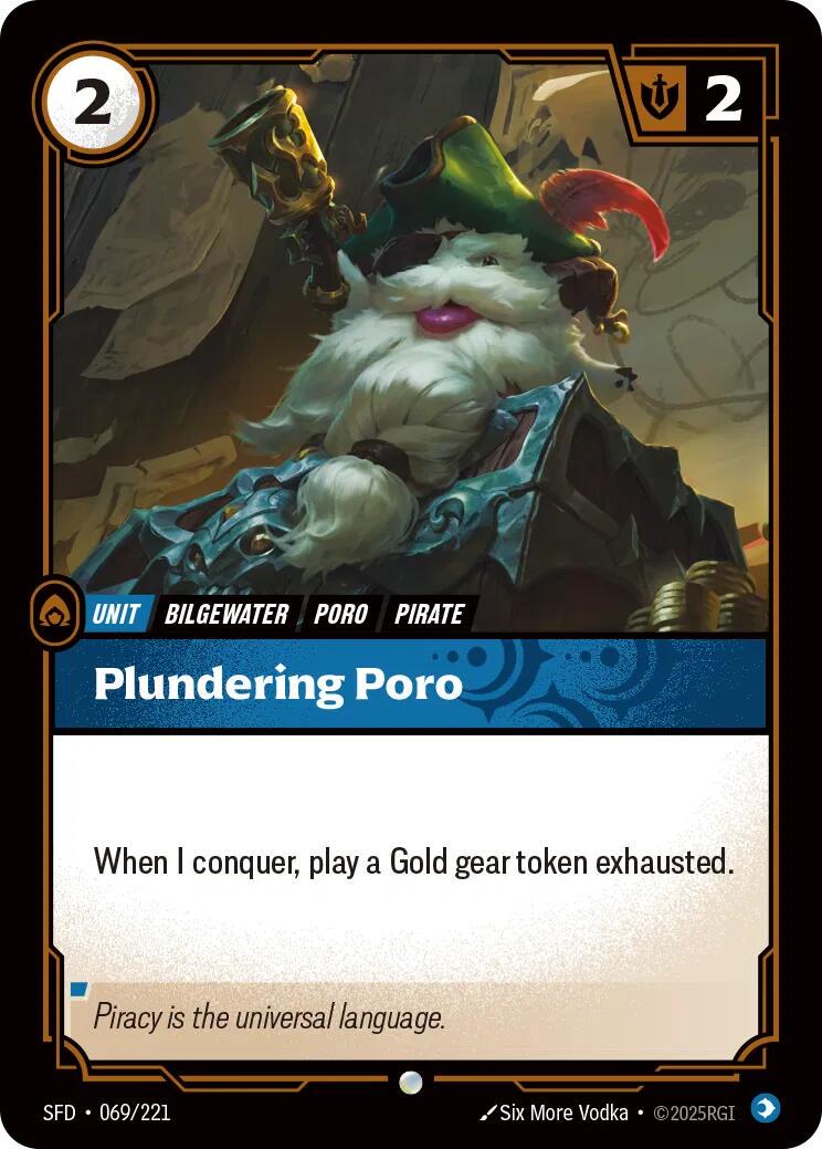 Plundering Poro 69 - Riftbound League of Legends SFD kart görseli