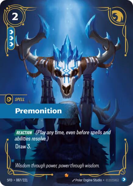 Premonition 87 - Riftbound League of Legends SFD kart görseli