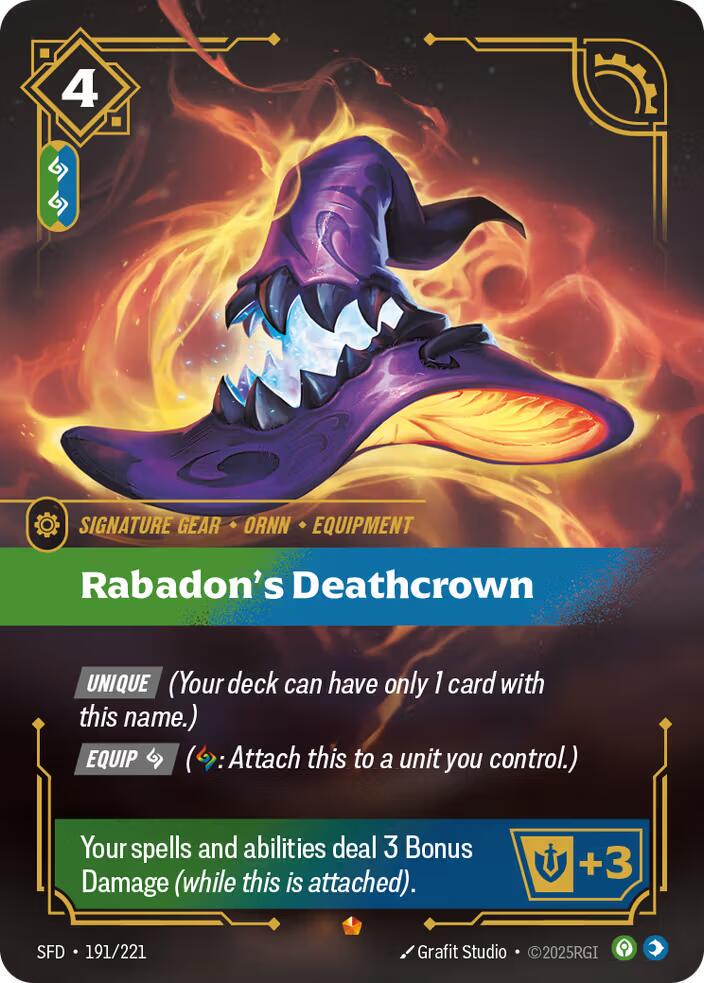 Rabadon's Deathcrown 191 - Riftbound League of Legends SFD kart görseli