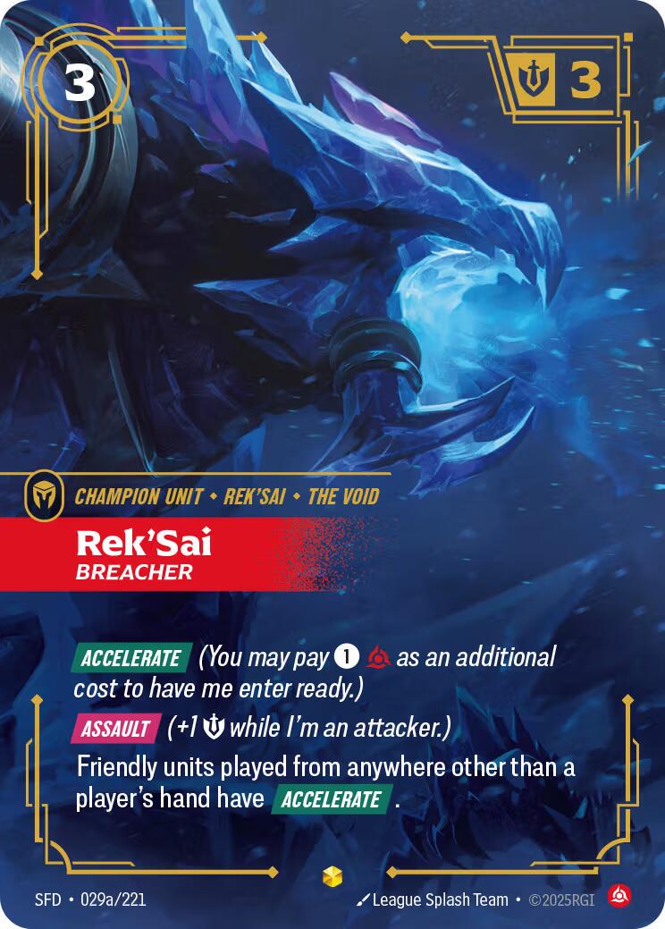 Rek'Sai - Breacher 29a - Riftbound League of Legends SFD kart görseli