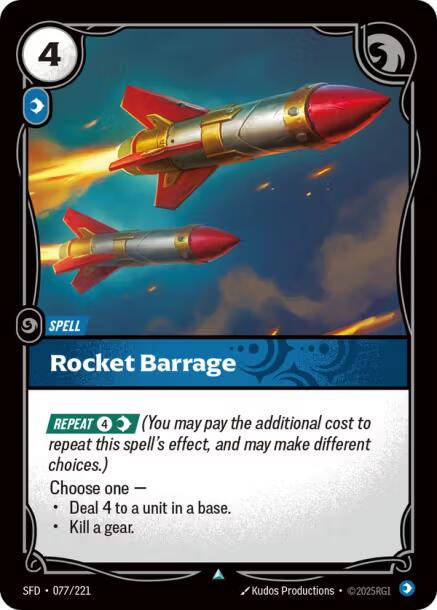 Rocket Barrage 77 - Riftbound League of Legends SFD kart görseli
