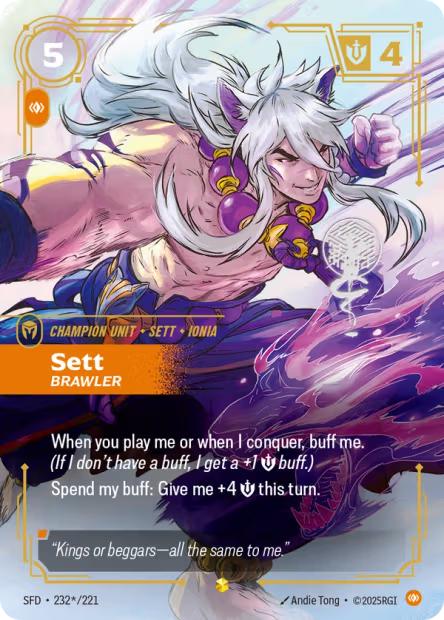 Sett - Brawler 232 - Riftbound League of Legends SFD kart görseli