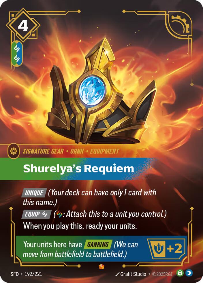 Shurelya's Requiem 192 - Riftbound League of Legends SFD kart görseli