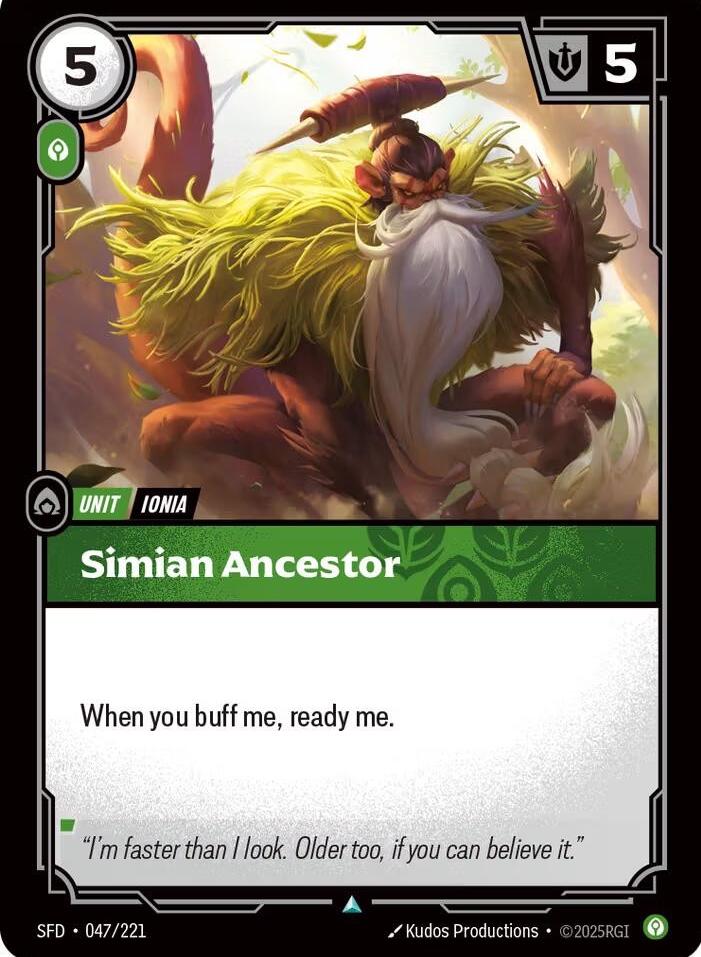 Simian Ancestor 47 - Riftbound League of Legends SFD kart görseli