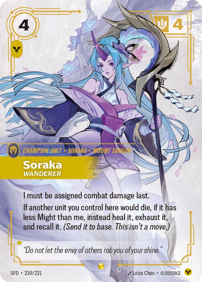 Soraka - Wanderer 239 - Riftbound League of Legends SFD kart görseli