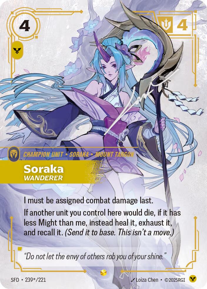 Soraka - Wanderer 239 - Riftbound League of Legends SFD kart görseli
