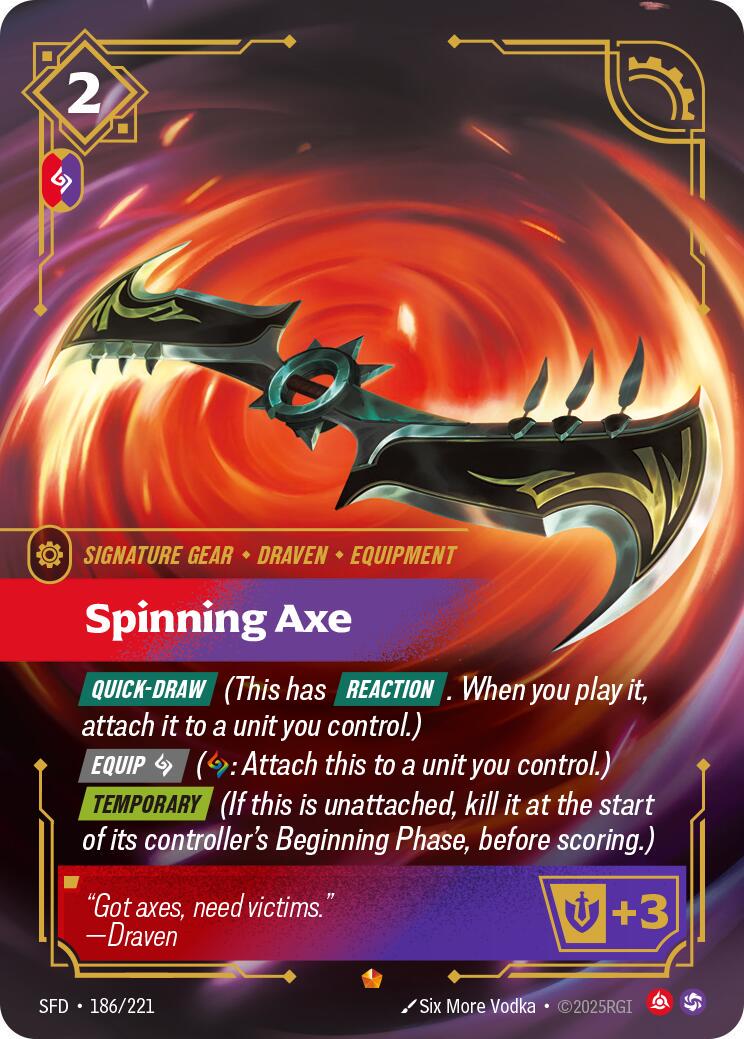 Spinning Axe 186 - Riftbound League of Legends SFD kart görseli