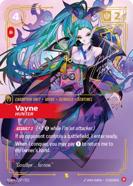 Vayne - Hunter 223 - Riftbound League of Legends SFD kart görseli