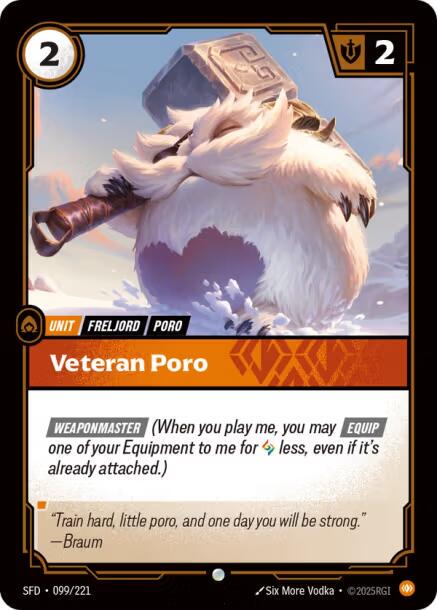 Veteran Poro 99 - Riftbound League of Legends SFD kart görseli