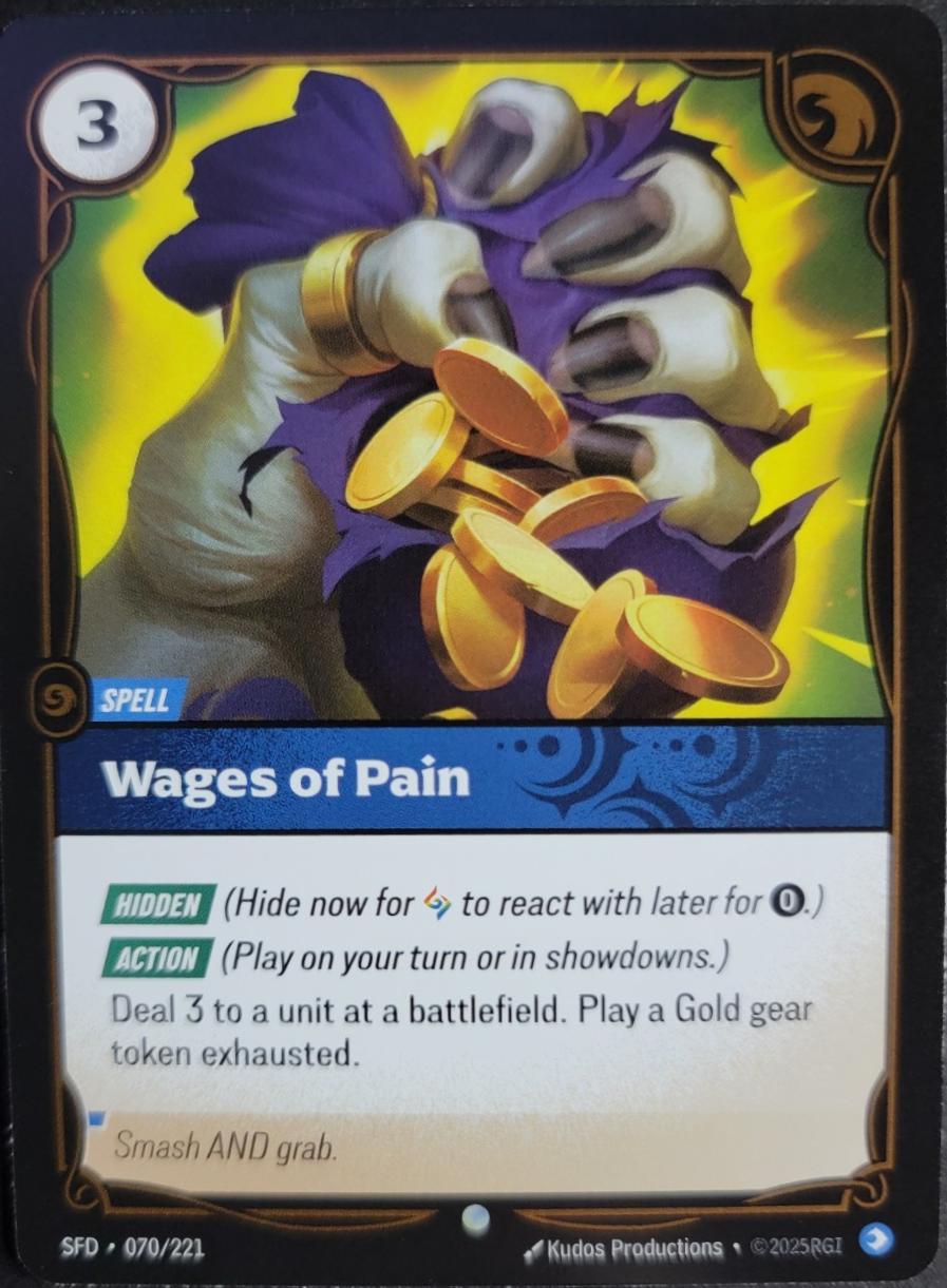 Wages of Pain 70 - Riftbound League of Legends SFD kart görseli