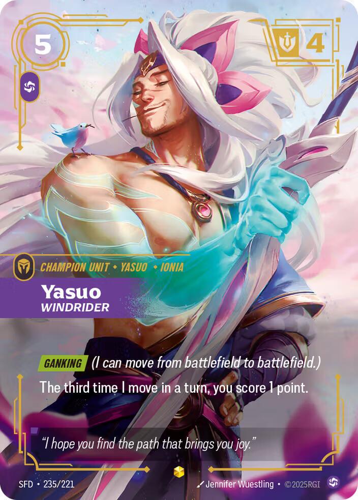 Yasuo - Windrider 235 - Riftbound League of Legends SFD kart görseli