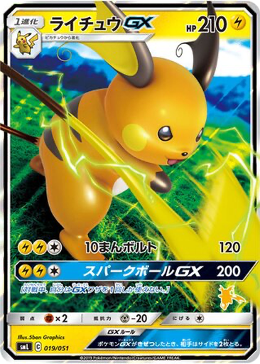 Raichu GX 19 - Sun & Moon Family Pokémon Card Game kart gorseli