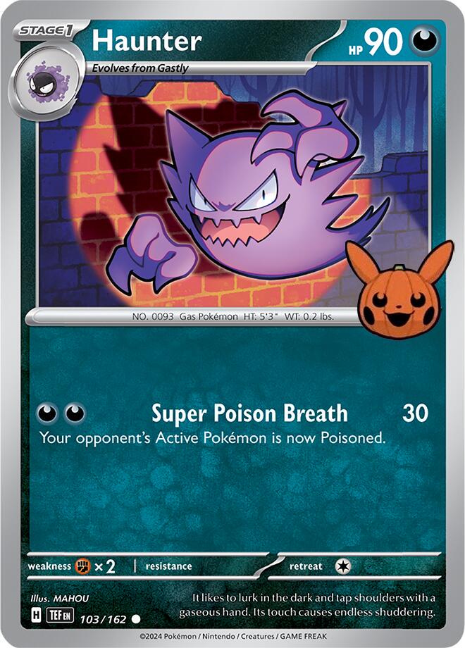 Haunter 103 - Pokemon Trick or Trade 2024 kart görseli