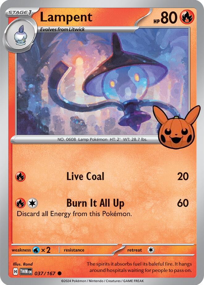 Lampent 37 - Pokemon Trick or Trade 2024 kart görseli