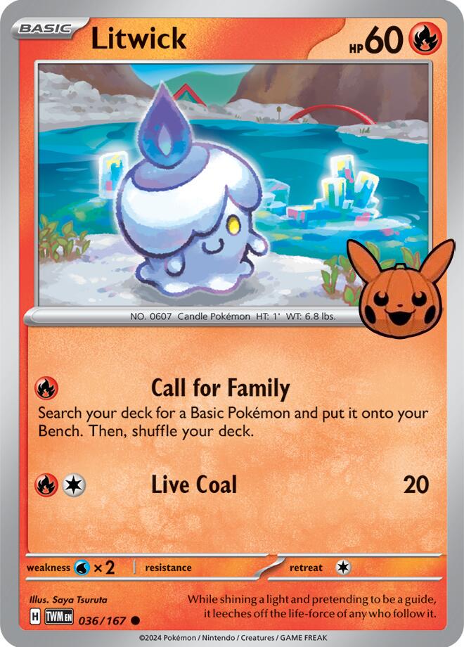 Litwick 36 - Pokemon Trick or Trade 2024 kart görseli
