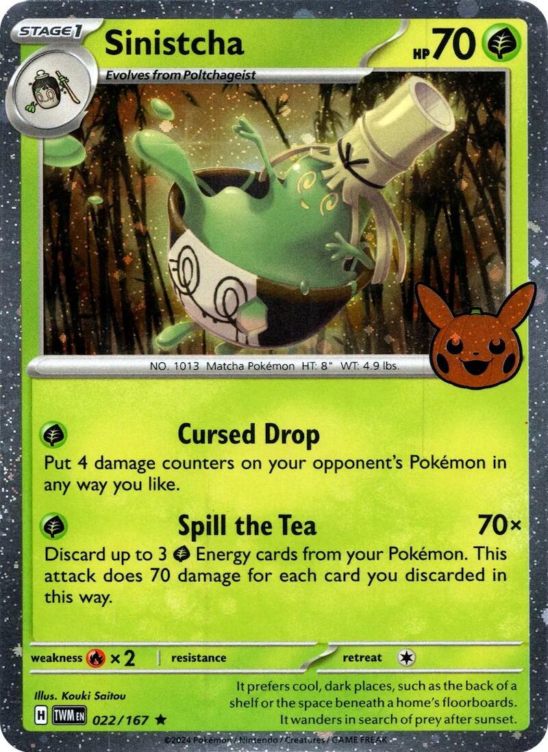 Sinistcha 22 - Pokemon Trick or Trade 2024 kart görseli