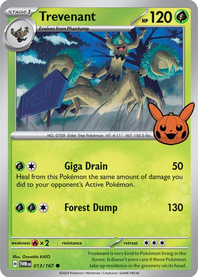 Trevenant 13 - Pokemon Trick or Trade 2024 kart görseli