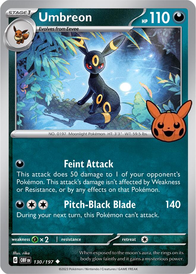 Umbreon 130 - Pokemon Trick or Trade 2024 kart görseli