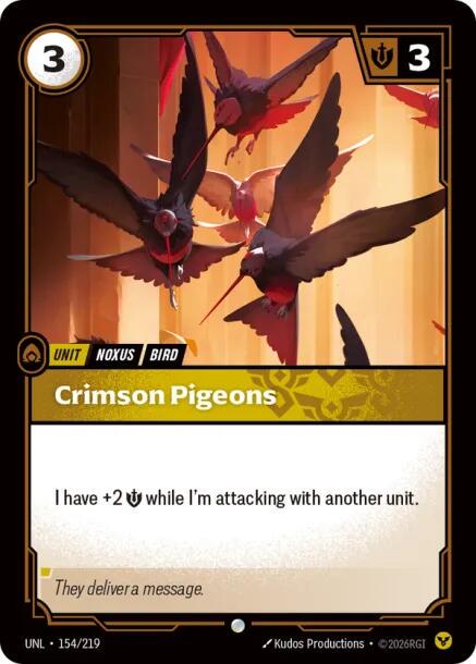 Crimson Pigeons 154 - Riftbound League of Legends UNL kart görseli