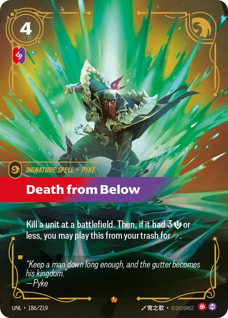 Death from Below 186 - Riftbound League of Legends UNL kart görseli