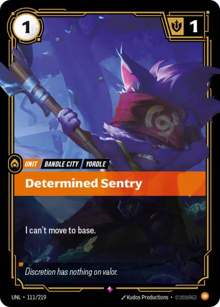 Determined Sentry 111 - Riftbound League of Legends UNL kart görseli