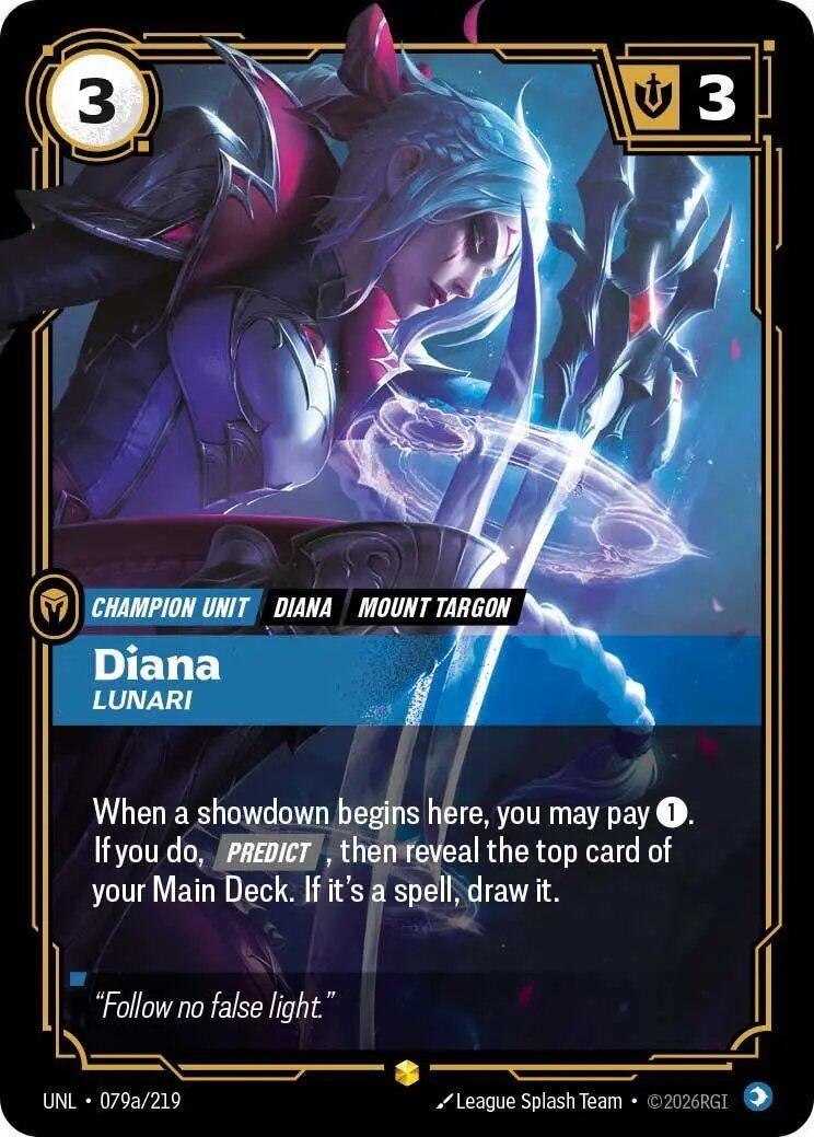 Diana - Lunari 79a - Riftbound League of Legends UNL kart görseli