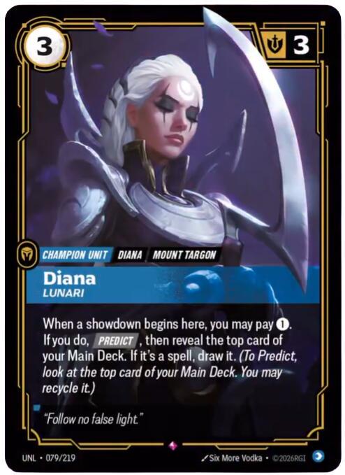 Diana - Lunari 79 - Riftbound League of Legends UNL kart görseli