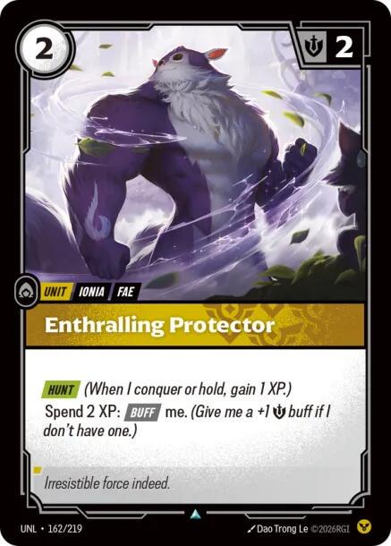 Enthralling Protector 162 - Riftbound League of Legends UNL kart görseli