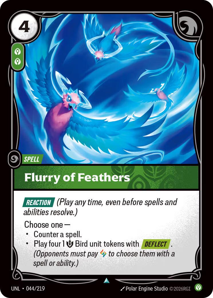 Flurry of Feathers 44 - Riftbound League of Legends UNL kart görseli