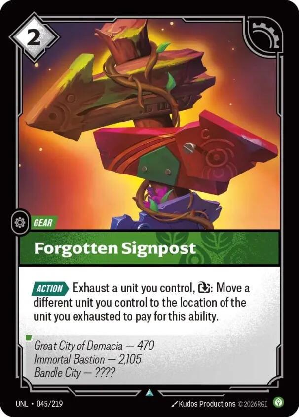 Forgotten Signpost 45 - Riftbound League of Legends UNL kart görseli