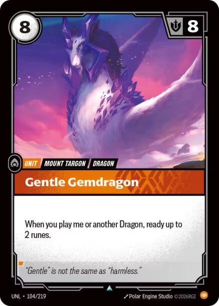 Gentle Gemdragon 104 - Riftbound League of Legends UNL kart görseli