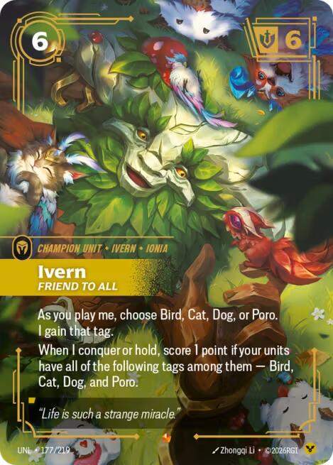 Ivern - Friend to All 177 - Riftbound League of Legends UNL kart görseli