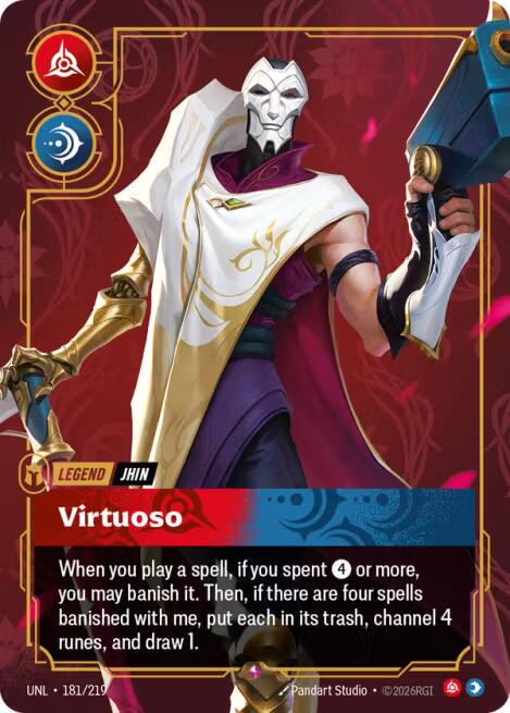 Jhin - Virtuoso 181 - Riftbound League of Legends UNL kart görseli