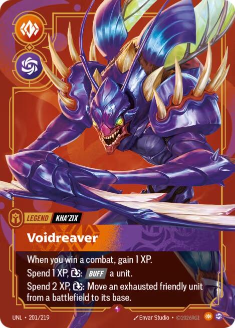Kha'Zix - Voidreaver 201 - Riftbound League of Legends UNL kart görseli
