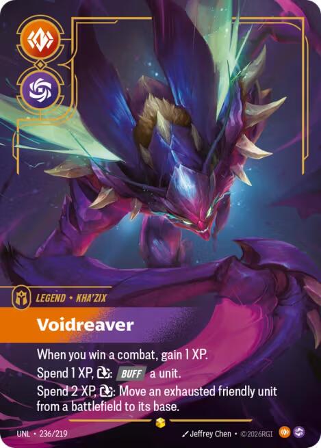 Kha'Zix - Voidreaver 236 - Riftbound League of Legends UNL kart görseli