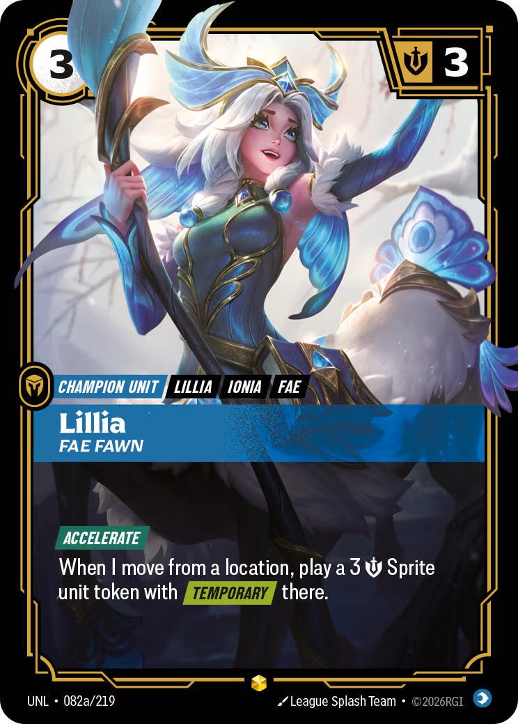 Lillia - Fae Fawn 82a - Riftbound League of Legends UNL kart görseli