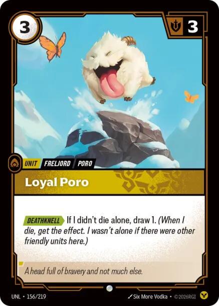 Loyal Poro 156 - Riftbound League of Legends UNL kart görseli