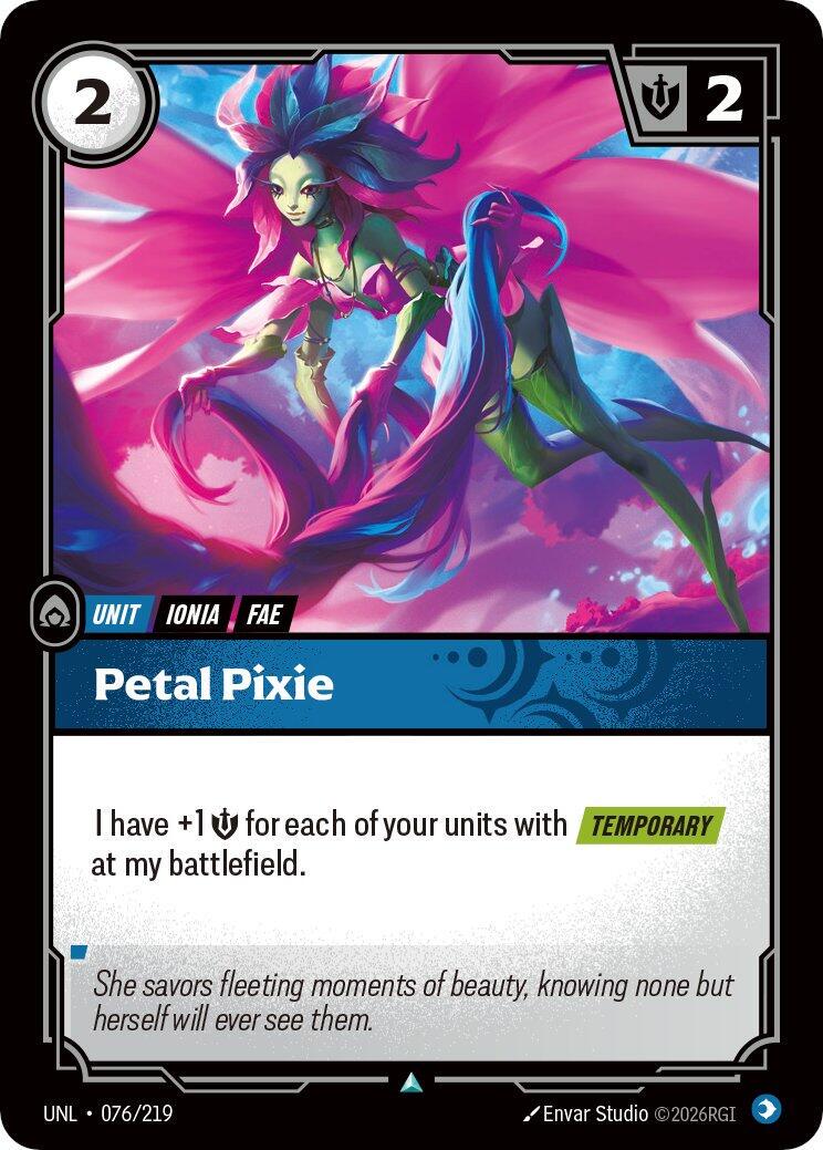 Petal Pixie 76 - Riftbound League of Legends UNL kart görseli