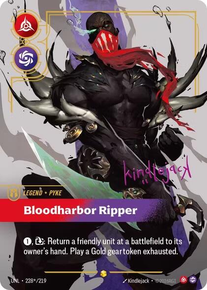 Pyke - Bloodharbor Ripper 228 - Riftbound League of Legends UNL kart görseli