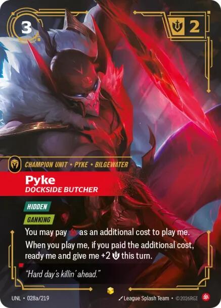 Pyke - Dockside Butcher 28a - Riftbound League of Legends UNL kart görseli