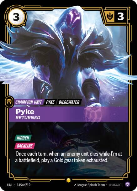 Pyke - Returned 145a - Riftbound League of Legends UNL kart görseli
