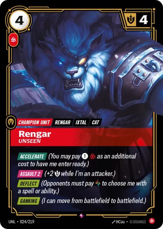 Rengar - Unseen 24 - Riftbound League of Legends UNL kart görseli