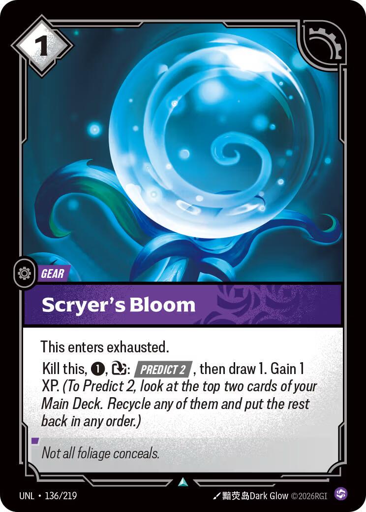 Scryer's Bloom 136 - Riftbound League of Legends UNL kart görseli