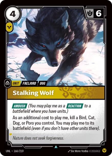 Stalking Wolf 166 - Riftbound League of Legends UNL kart görseli