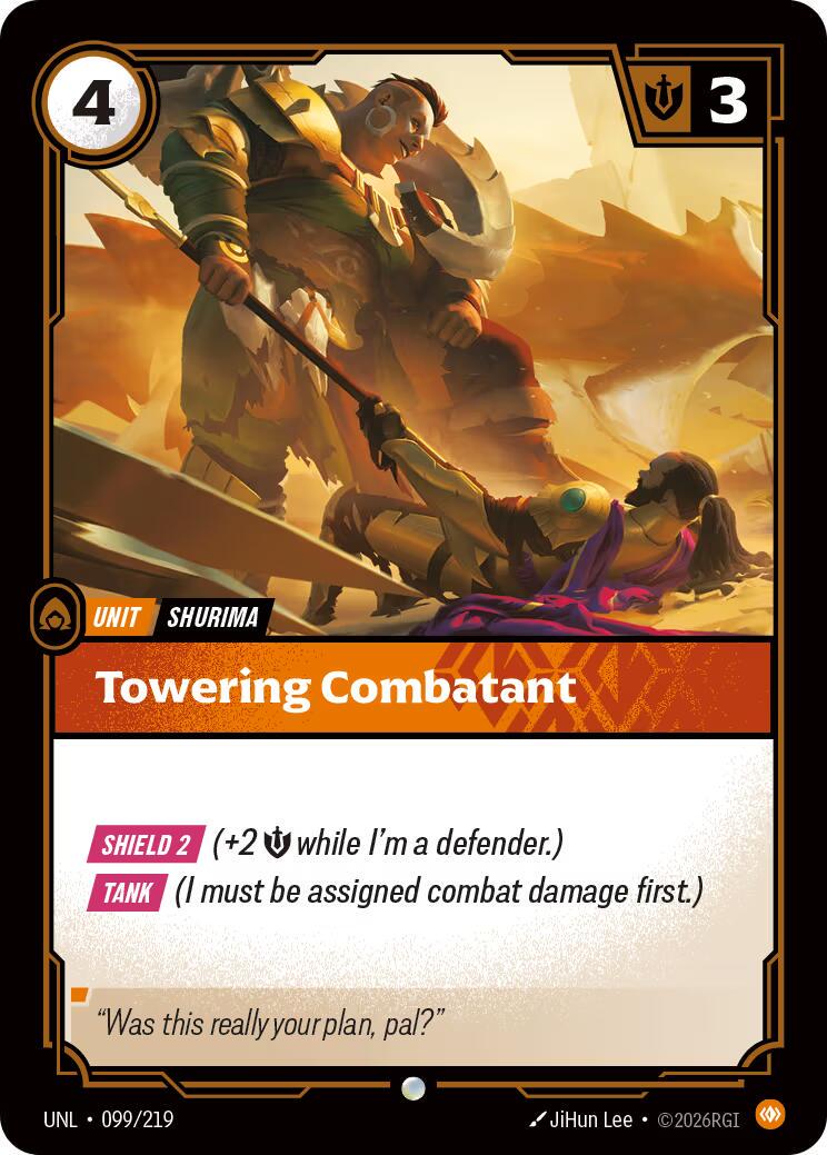 Towering Combatant 99 - Riftbound League of Legends UNL kart görseli
