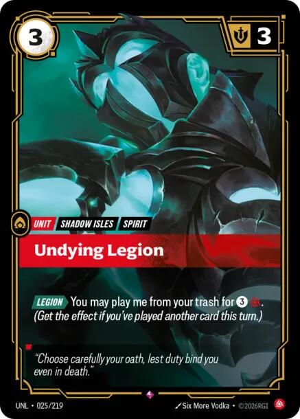 Undying Legion 25 - Riftbound League of Legends UNL kart görseli